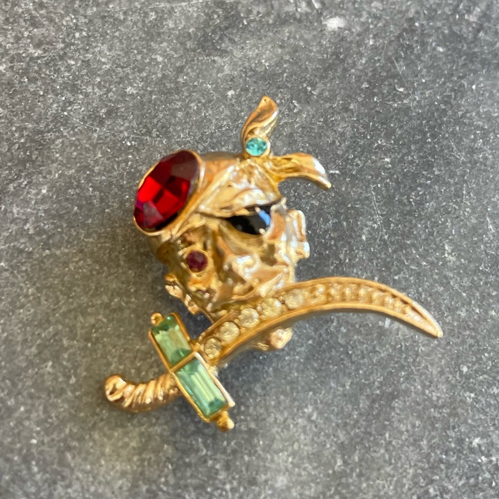 Vintage Coro Pirate Crystal Scatter Pin Brooch - Picture 7 of 16
